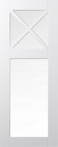 Koster lucka, vit, vitrin med krysspröjs, Nordanro Flex
