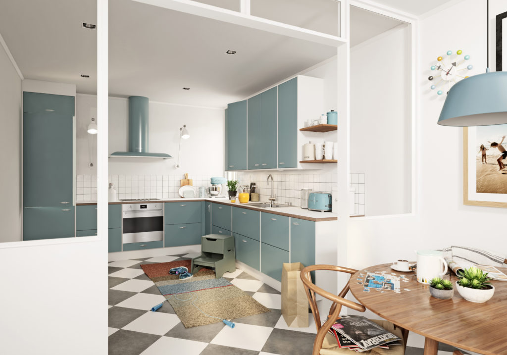 Kök i retrostil med kökslucka Arkitekt 16, Nordanro Flex
