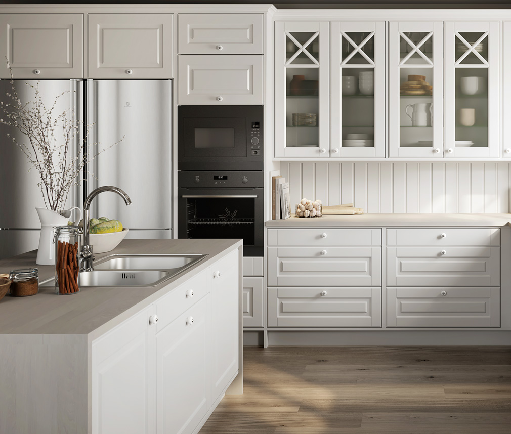 Ett härligt vitt lantligt kök